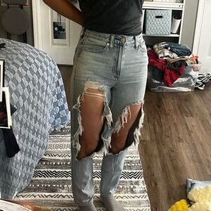 Distressed Light Blue Women's Jeans